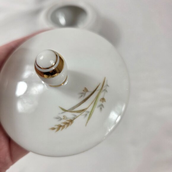 Fine China of Japan Golden Harvest Sugar Bowl and Lid Gold Wheat Sprays - Picture 3 of 15